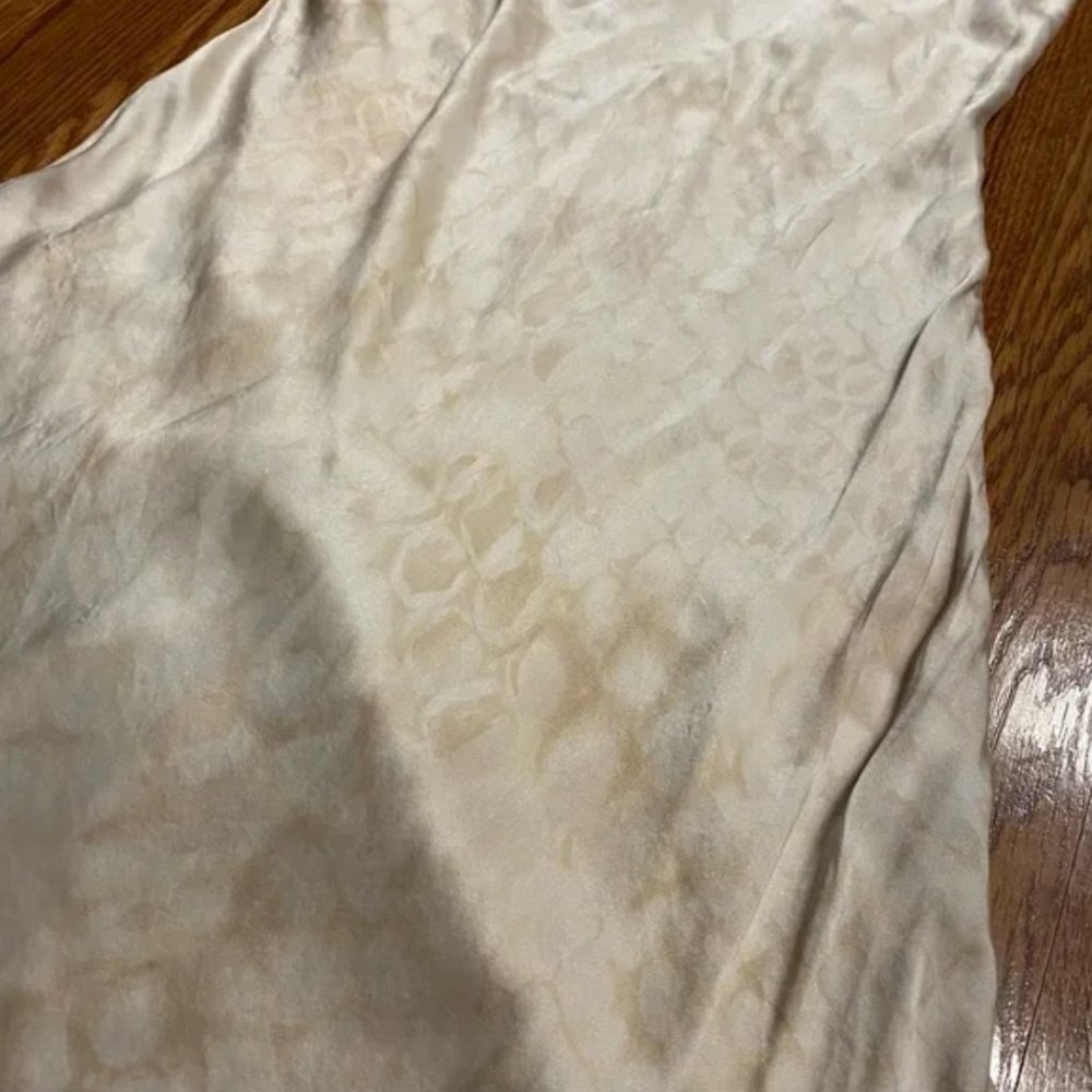 Vintage Y2K 100% Silk Slip Dress Printed Mini Silk Dress Size Small Cowl Neck - Picture 13 of 15
